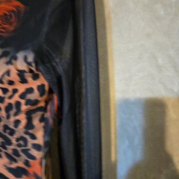 Runaway Women's‎ S Jordi Mini Dress Black Leopard Sheer Sleeves Mob Wife Wild - Picture 7 of 12